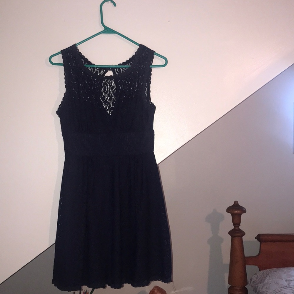 Navy Blue Lace Dress